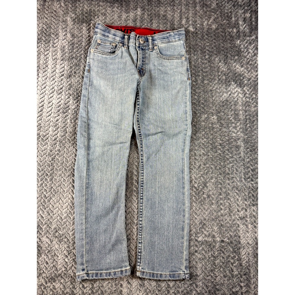 Levis 511 Jeans Boys 7 Blue Denim Light Wash Stretch Adjustable Waist Straight